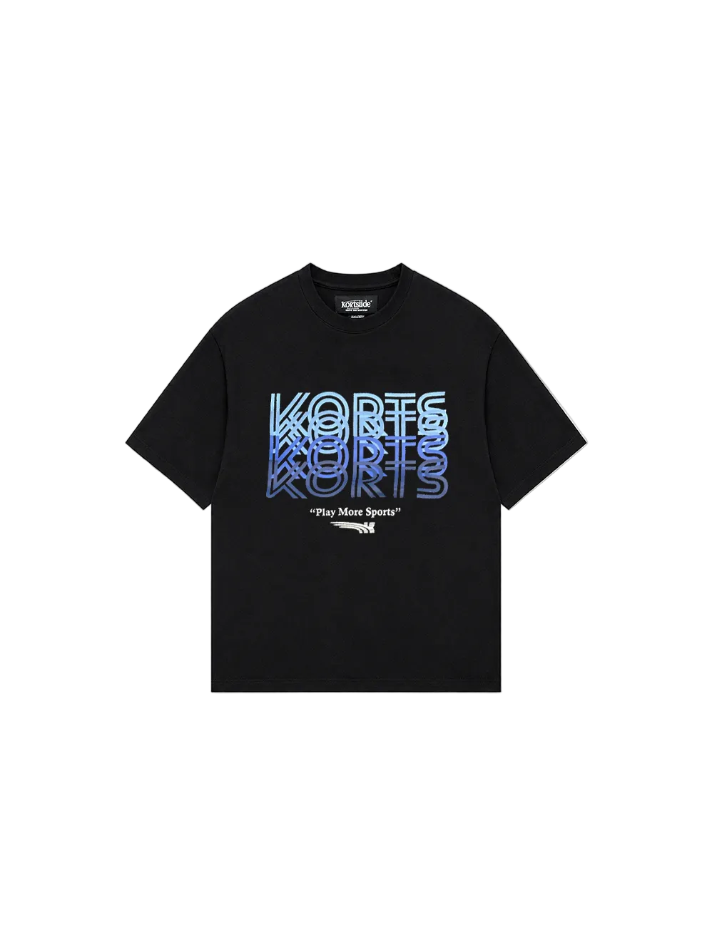 Front view of kortsiide Play More Sports Black T-Shirt
